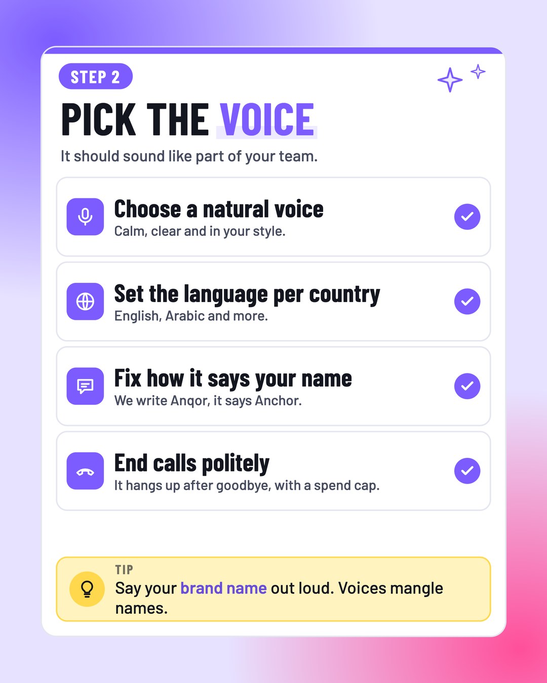 Step 2: Pick the voice